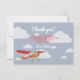 Vintage Vliegtuig Bedankkaartjes Bedankkaart