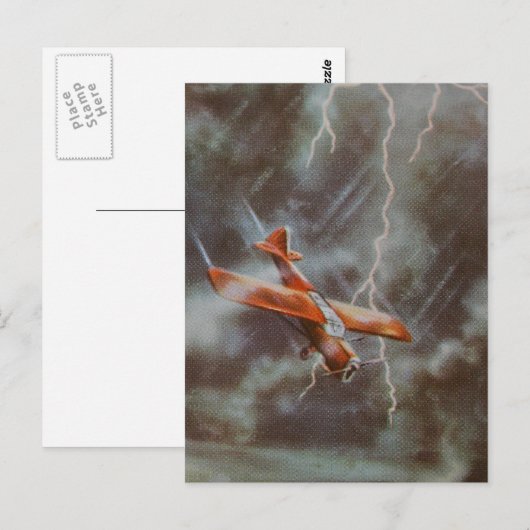 Vintage Vliegtuig Briefkaart (Voorkant / Achterkant)