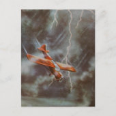 Vintage Vliegtuig Briefkaart (Voorkant)