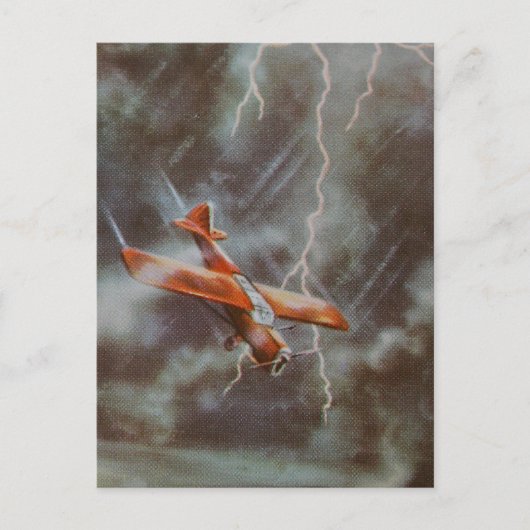 Vintage Vliegtuig Briefkaart (Voorkant)