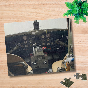 Vintage Vliegtuig Cockpit Foto Piloot Luchtvaart Legpuzzel