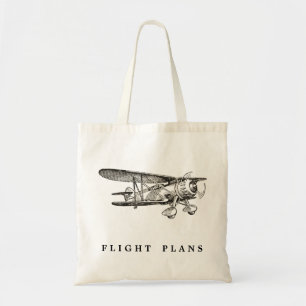 Vintage Vliegtuig, de Plannen van de Vlucht Tote Bag