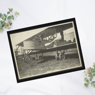 Vintage vliegtuig foto, Coole Aviation Verjaardag Briefkaart