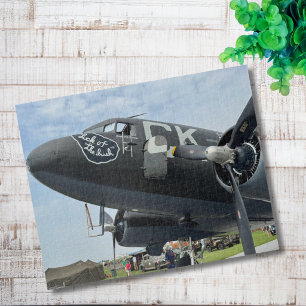 Vintage Vliegtuig Foto Piloot Vader Verjaardag Luc Legpuzzel