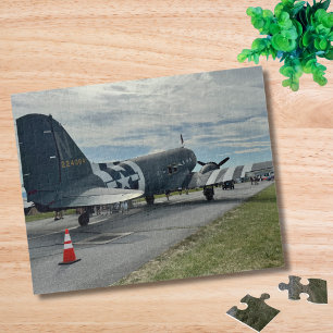 Vintage Vliegtuig Foto Piloot Vader Verjaardag Luc Legpuzzel