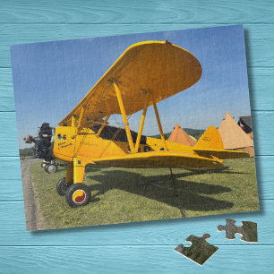 Vintage Vliegtuig Foto Piloot Vader Verjaardag Luc Legpuzzel