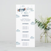 Vintage Vliegtuig Het Is Een Jongen Baby Shower Me Menu (Staand voorkant)
