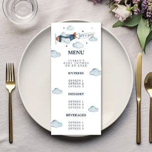 Vintage Vliegtuig Het Is Een Jongen Baby Shower Me Menu