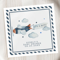 Vintage Vliegtuig Het Is Een Jongen Baby Shower Se
