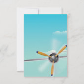 Vintage vliegtuig huwelijksuitnodiging kaart (Achterkant)