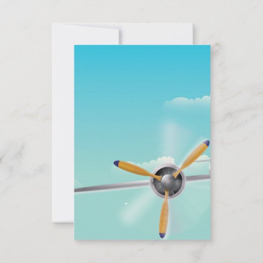 Vintage vliegtuig huwelijksuitnodiging kaart (Achterkant)