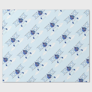 Vintage Vliegtuig Luchtmacht Aviator Cadeaupapier