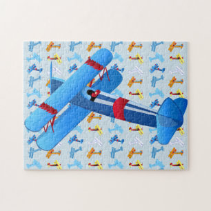 Vintage Vliegtuig Luchtmacht Aviator Legpuzzel