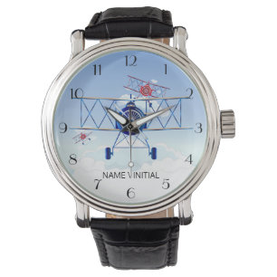 Vintage vliegtuig luchtmacht piloot vliegshow horloge
