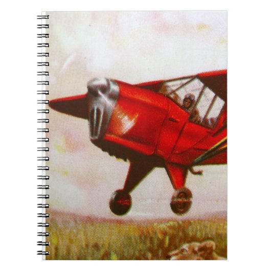 Vintage vliegtuig notitieboek (Voorkant)