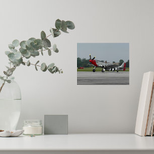 Vintage Vliegtuig P-51 Mustang Luchtvaart Verjaard Poster