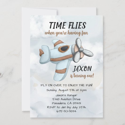 Vintage Vliegtuig Piloot Vliegwereld Verjaardagsfe Kaart (Voorkant)