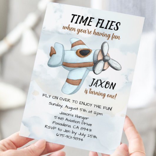 Vintage Vliegtuig Piloot Vliegwereld Verjaardagsfe Kaart