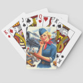 Vintage Vliegtuig Pin-up Pokerkaarten (Achterkant)