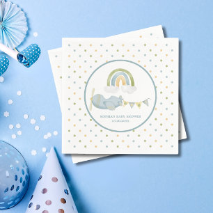 Vintage Vliegtuig Regenboog Wolken Jongens Babyfee Servet