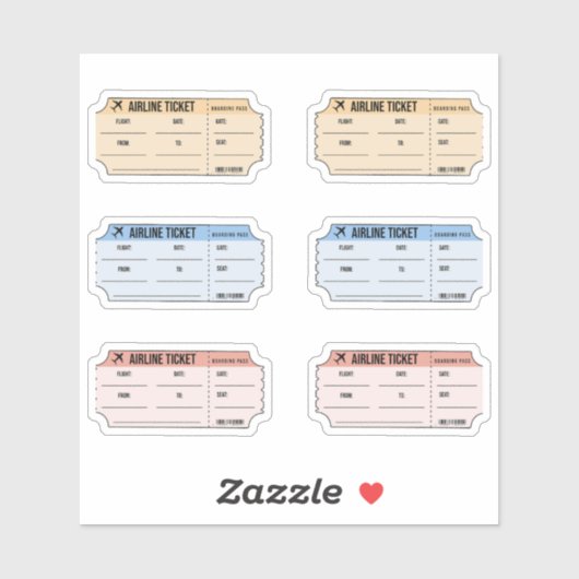 Vintage vliegtuig reis ticket label Bujo planner (Vel)