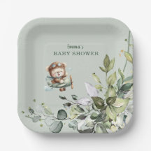 Vintage Vliegtuig Teddybeer Baby Shower
