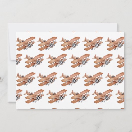 Vintage Vliegtuig Verjaardag Foto Bedankkaart (Achterkant)