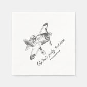 vintage, vliegtuig, vliegtuig Cocktail Papieren se Servet (Voorkant)