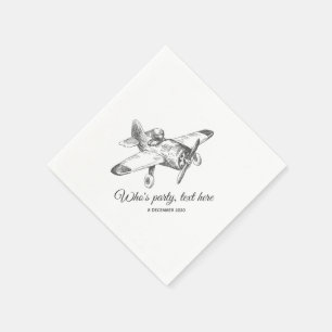 vintage, vliegtuig, vliegtuig Cocktail Papieren se Servet