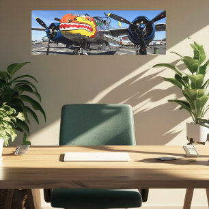 Vintage Vliegtuig Warbird Gevechtsvliegtuig Luchts Canvas Afdruk