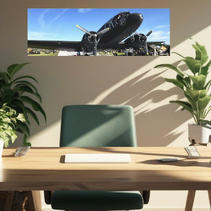 Vintage Vliegtuig Warbird Gevechtsvliegtuig Luchts Canvas Afdruk