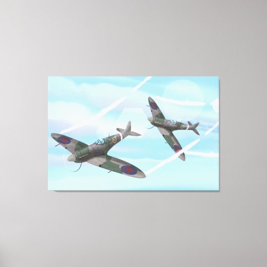 Vintage Vliegtuigen Canvas Afdruk (Voorkant)