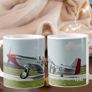 Vintage vliegtuigfoto P-51 Mustang Cool op maat ge Koffiemok