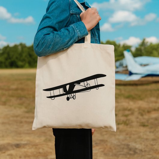 Vintage vliegtuigtas tote bag