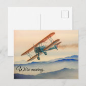 Vintage vliegwolk van het verhuishuis aankondigingskaart (Voorkant / Achterkant)