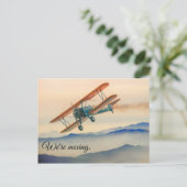 Vintage vliegwolk van het verhuishuis aankondigingskaart (Staand voorkant)