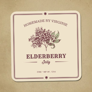 Vintage Vlierbessenjam Etiket Sticker