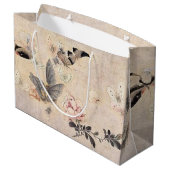 Vintage Vlinder Bloem Giftzakje Groot Cadeauzakje (Achterkant Gekanteld)