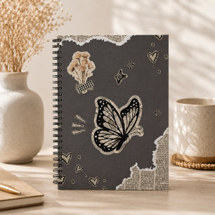 Vintage Vlinder Collage Esthetisch Notitieboek