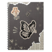 Vintage Vlinder Collage Esthetisch Notitieboek (Voorkant)