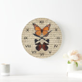 Vintage vlinder collectie grote klok (Huis)