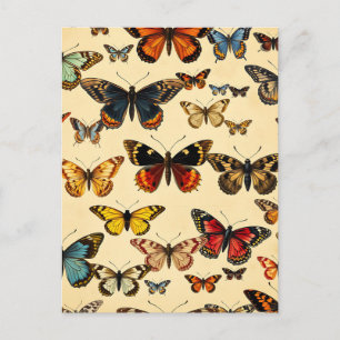 Vintage Vlinder Collectie Patroon Briefkaart
