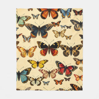Vintage Vlinder Collectie Patroon Fleece Deken
