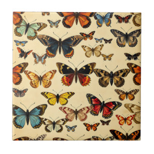 Vintage Vlinder Collectie Patroon Tegeltje