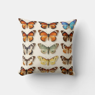 Vintage Vlinder Collectie Raster Weergave Kussen