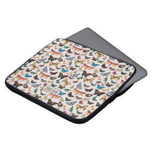 Vintage Vlinder  Gepersonaliseerde Esthetische Nat Laptop Sleeve