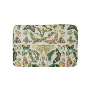 Vintage Vlinder Motief Print Badmat