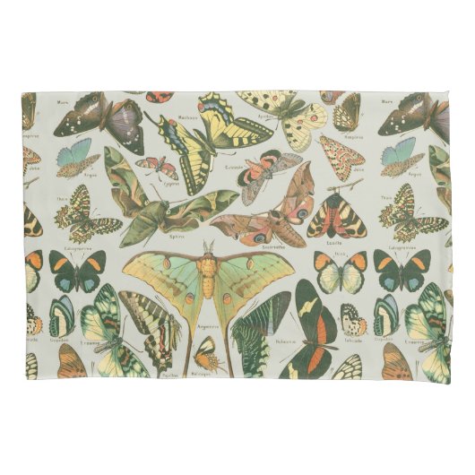 Vintage Vlinder Motief Print Kussensloop (Voorkant)