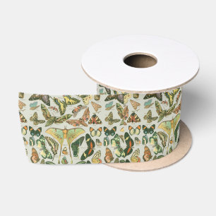 Vintage Vlinder Motief Print Satijnen Lint
