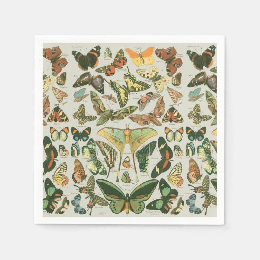 Vintage Vlinder Motief Print Servetten (Voorkant)